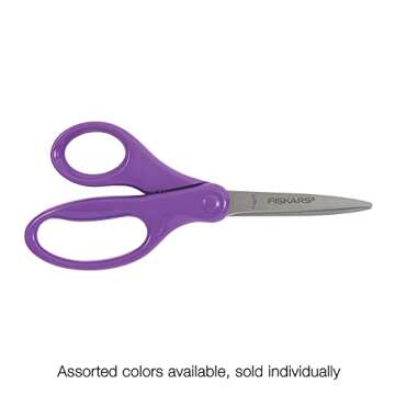 Fiskars 7" Student Scissors for Kids 12-14 - Scissors for School or Crafting - Back to School Supplies - Color May Vary