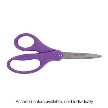 Fiskars 7" Student Scissors for Kids 12-14 - Scissors for School or Crafting - Back to School Supplies - Color May Vary