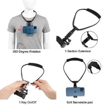 Pellking POV Smartphone Mount Kit for Action Cameras & Vlogs