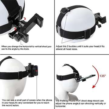 Pellking POV Smartphone Mount Kit for Action Cameras & Vlogs