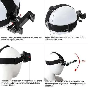 Pellking POV Smartphone Mount Kit for Action Cameras & Vlogs