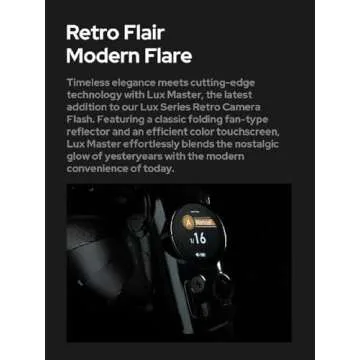 Godox Lux Master Retro TTL HSS Camera Flash,Touch Screen,Wireless Sync, Built in Battery,2.4G Wireless X System Compatible with Sony/Nikon/Canon/Fuji/Leica/Sigma/Panasonic