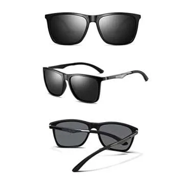 Polarized Sunglasses Men Women Stylish UV Protection Grey Lens