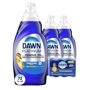 Dawn Platinum Dish Soap, Grease Cleaning Power, 3x24oz