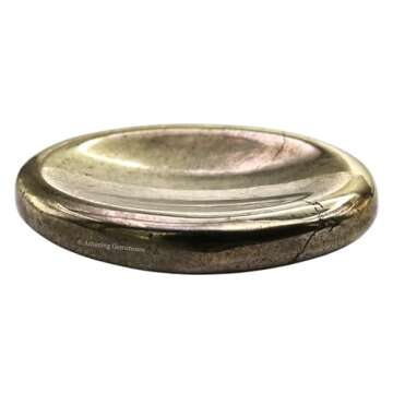 Pyrite Worry Stone Crystals and Healing Stones - Worry Stones for Stress Relief Gifts - Piedra Cryst...
