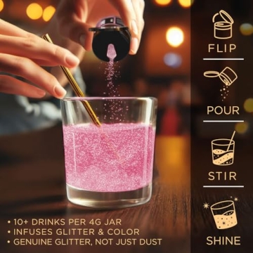 Brew Glitter in Pink for Drinks | Edible Drink Sparkle