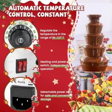 Flyseago 5-Tier Chocolate Fountain 18Lbs Party Essential