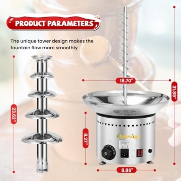 Flyseago 5-Tier Chocolate Fountain 18Lbs Party Essential