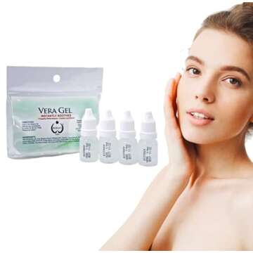 BioTouch VERAGEL INSTANT SOOTHING ELIXER LARGE Bottle (4 pack) Instantly Soothes & Locks in Color for Microblading Permanent Makeup Cosmetic Tattoo Anesthetics After Care (1/4 oz)