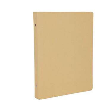 Blank A5 Kraft Paper Hardcover 6-Holes Round Ring Binder Protector for Notebook Diary Journal,School...