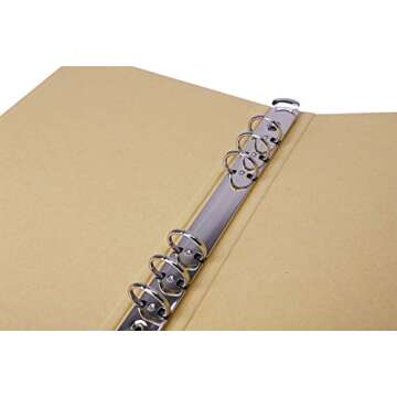 Blank A5 Kraft Paper Hardcover 6-Holes Round Ring Binder Protector for Notebook Diary Journal,School Office Stationery Supplies Loose Leaf Binder Folder File Cover Organizer Planner