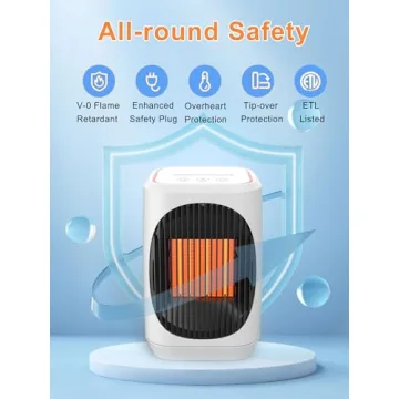 iFTY Small Space Heater for Indoor Use, Portable Electric Heaters with 3 Modes, 70° Oscillation, Re...