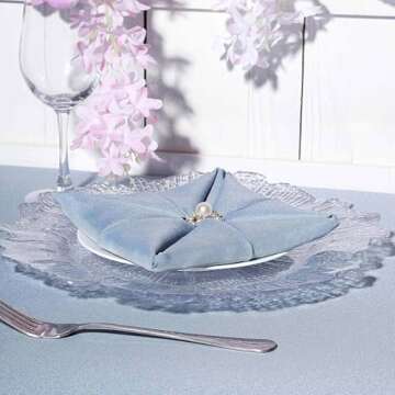 TABLECLOTHSFACTORY 6 Pack 13" Round Clear Acrylic Reef Charger Plates Ruffled Rim Dinner Charger Plates For Weddings Events