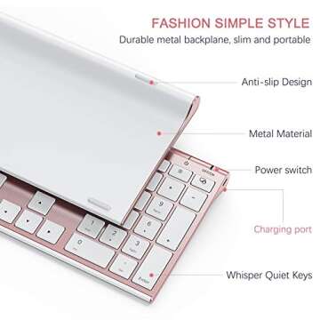 Wireless Keyboard and Mouse, Vssoplor 2.4GHz Rechargeable Keyboard and Mouse Combo with Nano USB Rec...