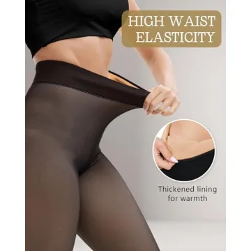 Warm Fleece Lined Tights for Women - Two Pair Set