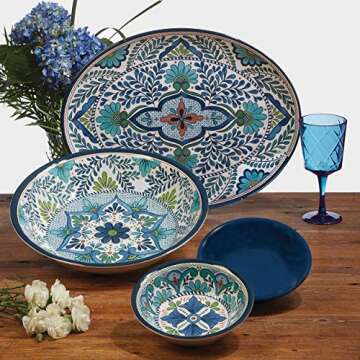 Talavera Melamine Hostess Serveware Set for Entertaining