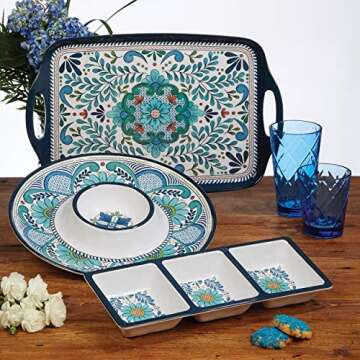 Talavera Melamine Hostess Serveware Set for Entertaining