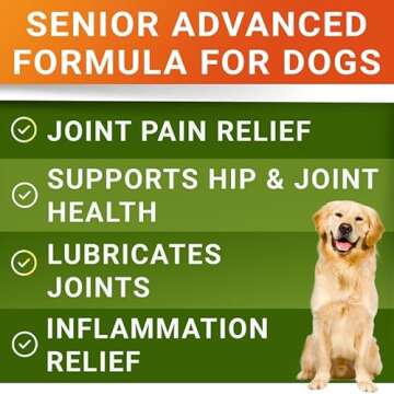 Senior Advanced Glucosamine Chondroitin Joint Supplement for Dogs - Hip & Joint Pain Relief Pills - Large & Small Breed - Hip Joint Chews Canine Joint Health - Chews Older Dogs - Bacon Flavor-120Ct