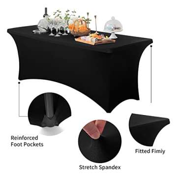 Indoor-Beauty 6FT Spandex Tablecloth - Elegant and Convenient for Any Occasion