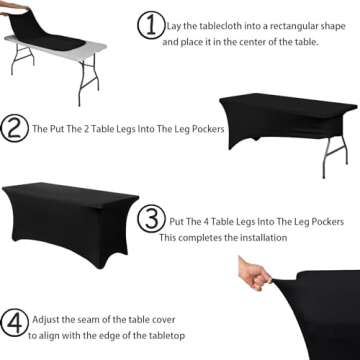 Spandex Tablecloth for Weddings and Events - 6FT