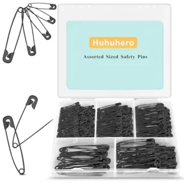Safety Pins Assorted, 340-Pack 5 Different Sizes Large Safety Pins Heavy Duty, Safety Pins for Cloth...