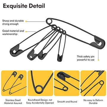 340 Pack Assorted Safety Pins for Crafts and Sewing Supplies