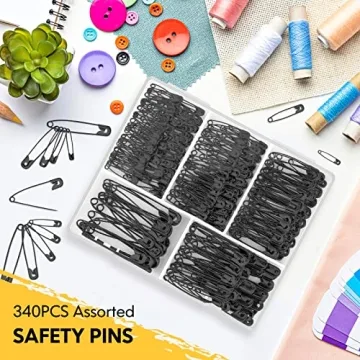 340 Pack Assorted Safety Pins for Crafts and Sewing Supplies