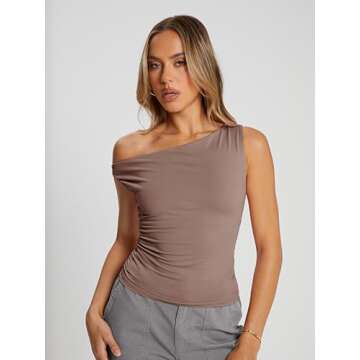 Trendy Queen Womens Off The Shoulder Tops Summer Shirts Going Out Crop Tank Top Plus Size Y2K Fashio...