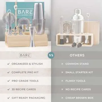 BARE BARREL® Mixology Bartender Kit | 14-Piece Cocktail Set
