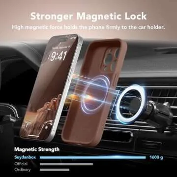 SuydanBox Magnetic for iPhone 15 Pro Case, Compatible with MagSafe, [Full Camera Protection][Screen Protector] Silicone Shockproof Protective Phone Case for iPhone 15 Pro 6.1", Brown