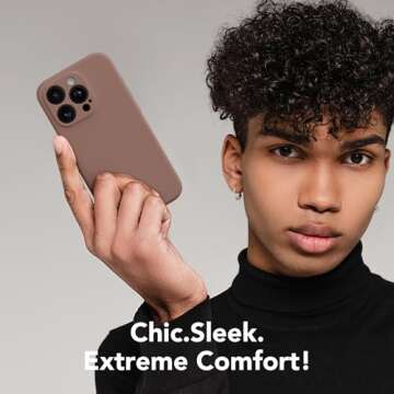 SuydanBox Magnetic for iPhone 15 Pro Case, Compatible with MagSafe, [Full Camera Protection][Screen Protector] Silicone Shockproof Protective Phone Case for iPhone 15 Pro 6.1", Brown