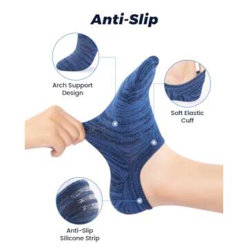IDEGG No Show Socks Womens and Men Low Cut Ankle Short Anti-slid Athletic Running Novelty Casual Inv...