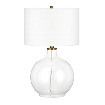 Laelia Coastal Table Lamp in Clear Glass and Brass