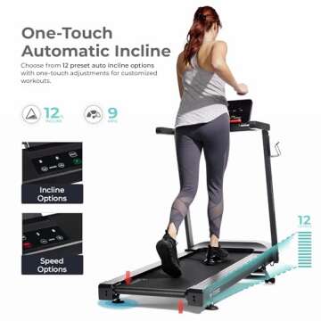 Sunny Health & Fitness Folding Treadmill with Bluetooth and Incline