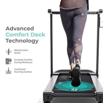 Sunny Health & Fitness Folding Treadmill with Bluetooth and Incline