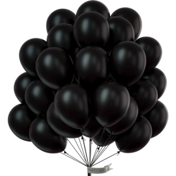PartyWoo Black Balloons - 50 pcs 12 Inch Matte Black Balloons for Stunning Party Decor, Birthday Cel...