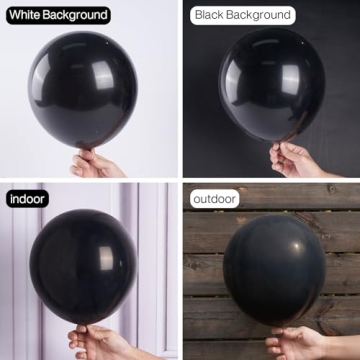 PartyWoo 50 pcs Matte Black Balloons for Elegant Decor