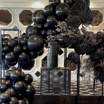 PartyWoo 50 pcs Matte Black Balloons for Elegant Decor