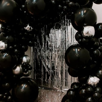 PartyWoo 50 pcs Matte Black Balloons for Elegant Decor