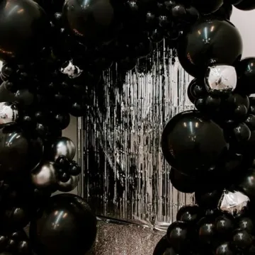 PartyWoo 50 pcs Matte Black Balloons for Elegant Decor