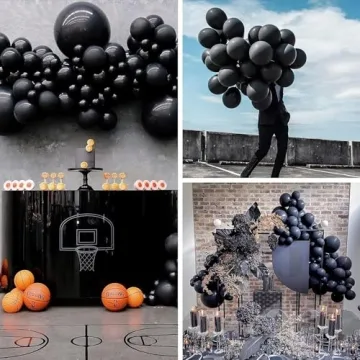 PartyWoo 50 pcs Matte Black Balloons for Elegant Decor