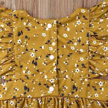 VISGOGO Kids Floral Romper Dress & Headband Set