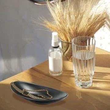 Binoster Black ring jewellery tray organiser tray, dresser decor key flat jewellery bowl decorative oval dish