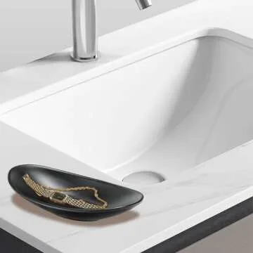 Binoster Black ring jewellery tray organiser tray, dresser decor key flat jewellery bowl decorative oval dish