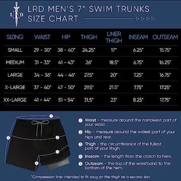LRD Men's Swim Trunks with Compression Liner 7 Inch Inseam Quick Dry Swim Shorts Party Like a Flock ...