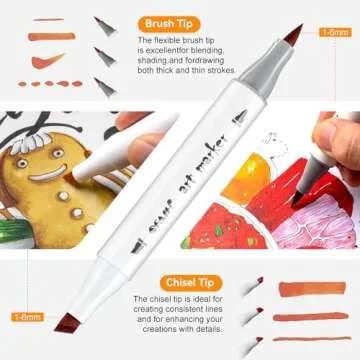 SFAIH Brush Tip Alcohol Markers Set - 216 Colors Double Tipped Art Markers for Artist Adult Coloring...