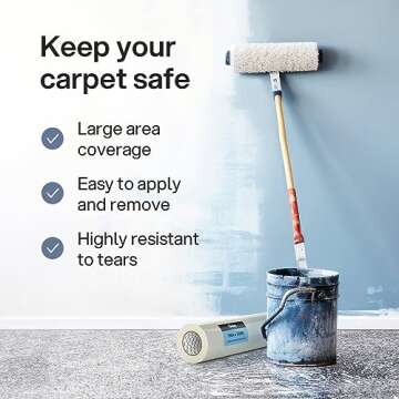 Kenley Carpet Protection Film - Self Adhesive Protective Roll for Stairs and Floors - Puncture & Wat...
