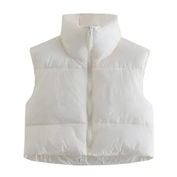 Fashionable Cropped Puffer Vest for Women in Winter
