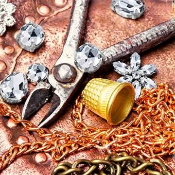 WILLBOND 156 Pcs Sew on Rhinestones Claw Flatback Crystal Rhinestones Metal Prong Setting Gems Acrylic Glass Sewing Gems for Clothes DIY Craft Shoes Dress Jewelry Making(White)