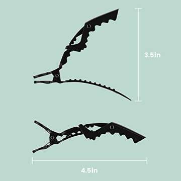 Xtava Styling Hair Clips for Women - 12 pcs Professional Plastic Hair Sectioning Clips - Durable Alligator Hair Clip with Nonslip Grip and Wide Teeth for Easy Styling of Thick and Thin Hair